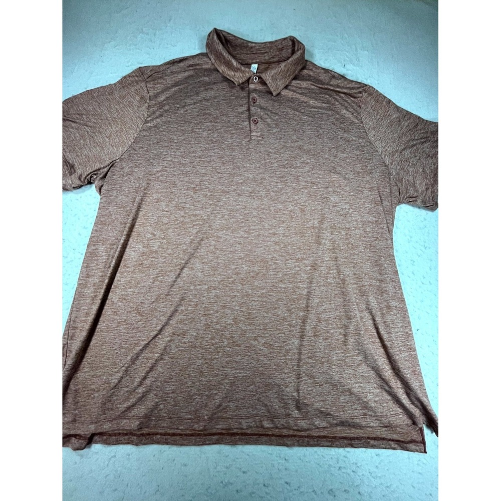 Stylus Polo Shirt‎ Mens 3XL Heather Brown Stretch Short Sleeve Performance Golf